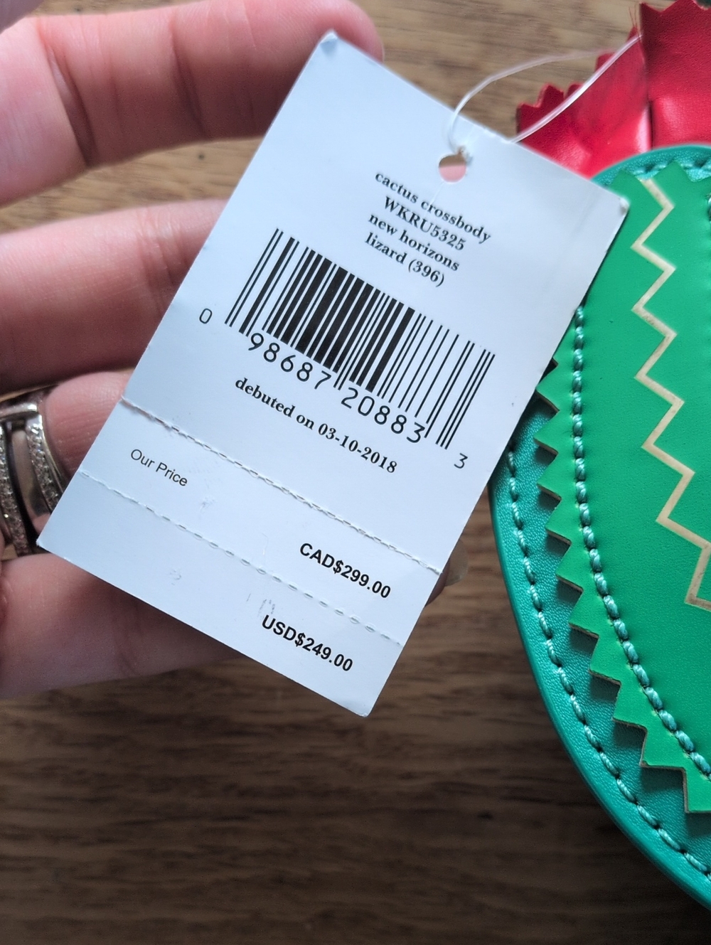 ✨ Rare Nwt New Horizons Kate Spade Cactus Bag WITH Matching Keychain - Picture 3 of 13